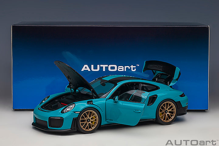 AUTOart Porsche 911 991.2 GT2 RS w/ Weissach Pkg Miami Blue 1:18