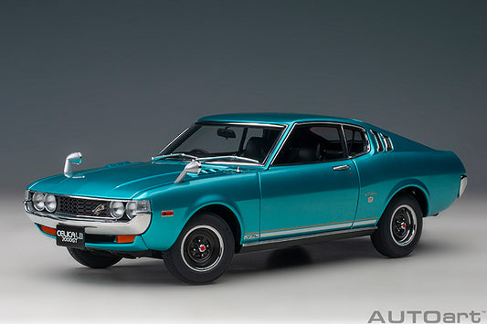 AUTOart 1973 Toyota Celica Liftback 2000GT (RA25) Turquoise Blue Metallic 1:18