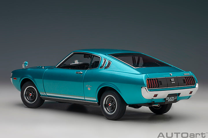 AUTOart 1973 Toyota Celica Liftback 2000GT (RA25) Turquoise Blue Metallic 1:18