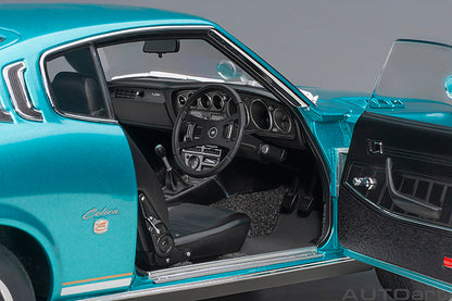 AUTOart 1973 Toyota Celica Liftback 2000GT (RA25) Turquoise Blue Metallic 1:18