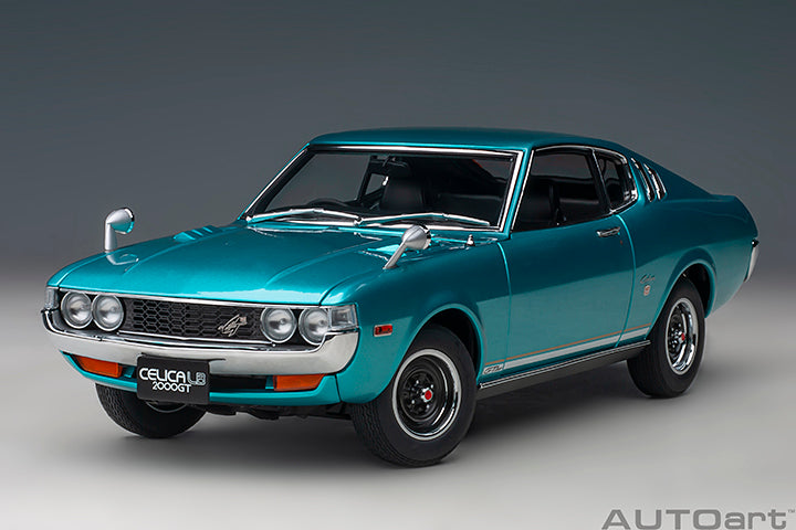 AUTOart 1973 Toyota Celica Liftback 2000GT (RA25) Turquoise Blue Metallic 1:18