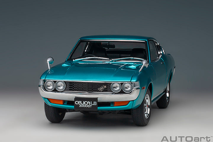 AUTOart 1973 Toyota Celica Liftback 2000GT (RA25) Turquoise Blue Metallic 1:18