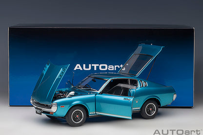 AUTOart 1973 Toyota Celica Liftback 2000GT (RA25) Turquoise Blue Metallic 1:18