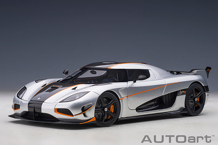 AUTOart Koenigsegg Agera RS Spyder Moon Silver & Carbon Black w/ Orange Accents 1:18