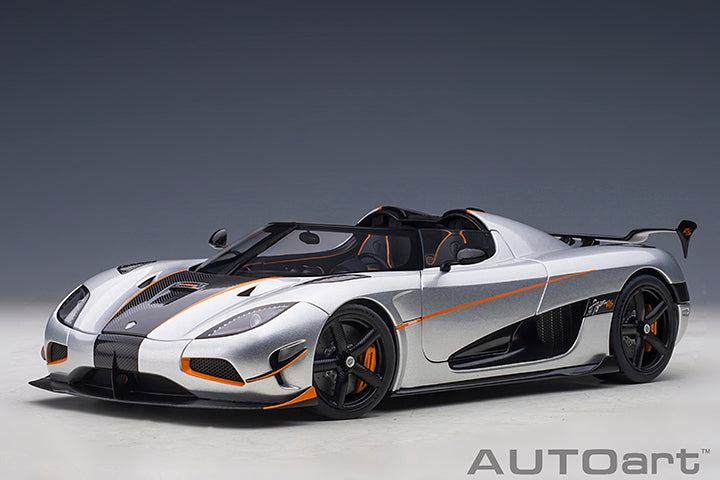 AUTOart Koenigsegg Agera RS Spyder Moon Silver & Carbon Black w/ Orange Accents 1:18