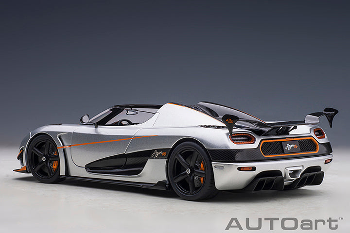 AUTOart Koenigsegg Agera RS Spyder Moon Silver & Carbon Black w/ Orange Accents 1:18