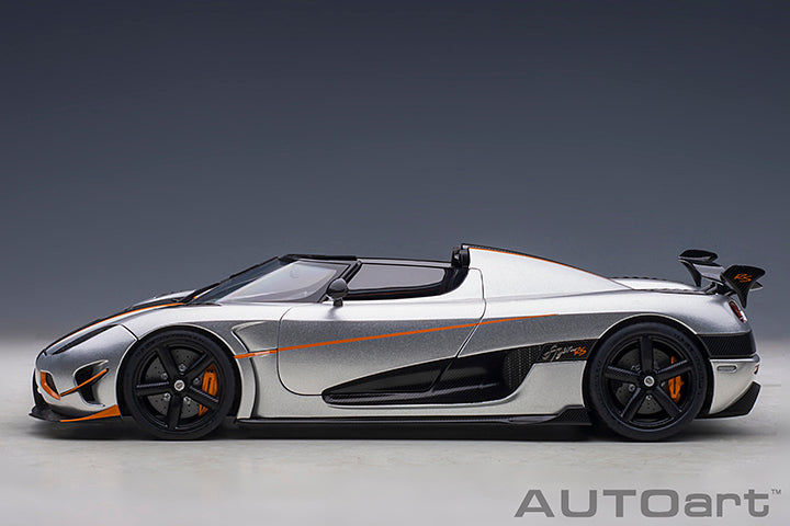 AUTOart Koenigsegg Agera RS Spyder Moon Silver & Carbon Black w/ Orange Accents 1:18