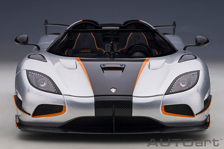 AUTOart Koenigsegg Agera RS Spyder Moon Silver & Carbon Black w/ Orange Accents 1:18