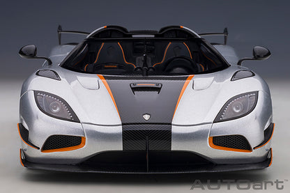 AUTOart Koenigsegg Agera RS Spyder Moon Silver & Carbon Black w/ Orange Accents 1:18