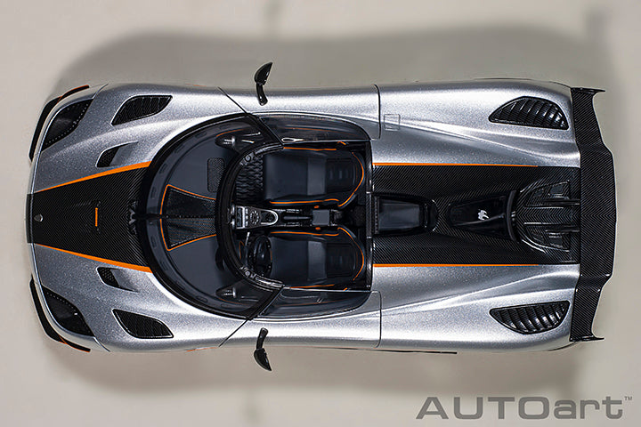 AUTOart Koenigsegg Agera RS Spyder Moon Silver & Carbon Black w/ Orange Accents 1:18