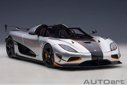 AUTOart Koenigsegg Agera RS Spyder Moon Silver & Carbon Black w/ Orange Accents 1:18