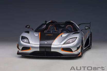 AUTOart Koenigsegg Agera RS Spyder Moon Silver & Carbon Black w/ Orange Accents 1:18