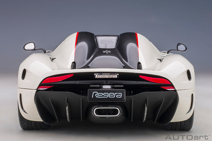 AUTOart Koenigsegg Regera White w/ Carbon Black and Red Accents 1:18