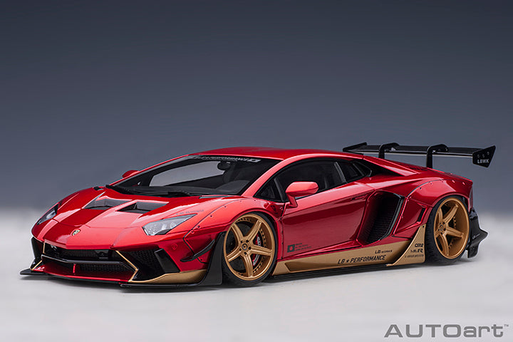 AUTOart Lamborghini Aventador Liberty Walk LB-Works, Limited Edition, Hyper Red w/ Gold Accents 1:18