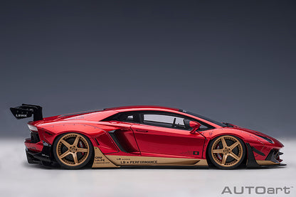 AUTOart Lamborghini Aventador Liberty Walk LB-Works, Limited Edition, Hyper Red w/ Gold Accents 1:18