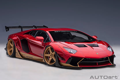 AUTOart Lamborghini Aventador Liberty Walk LB-Works, Limited Edition, Hyper Red w/ Gold Accents 1:18