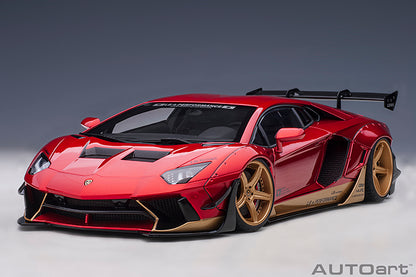 AUTOart Lamborghini Aventador Liberty Walk LB-Works, Limited Edition, Hyper Red w/ Gold Accents 1:18