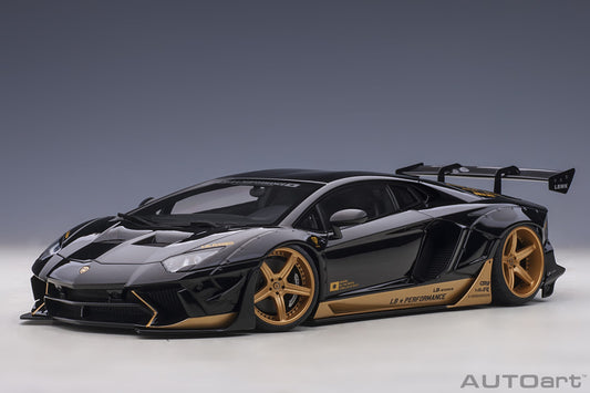 AUTOart Lamborghini Aventador Liberty Walk LB-Works, Limited Edition, Black w/ Gold 1:18