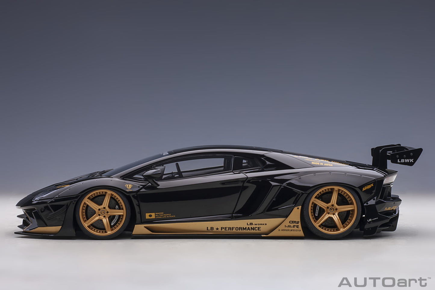 AUTOart Lamborghini Aventador Liberty Walk LB-Works, Limited Edition, Black w/ Gold 1:18