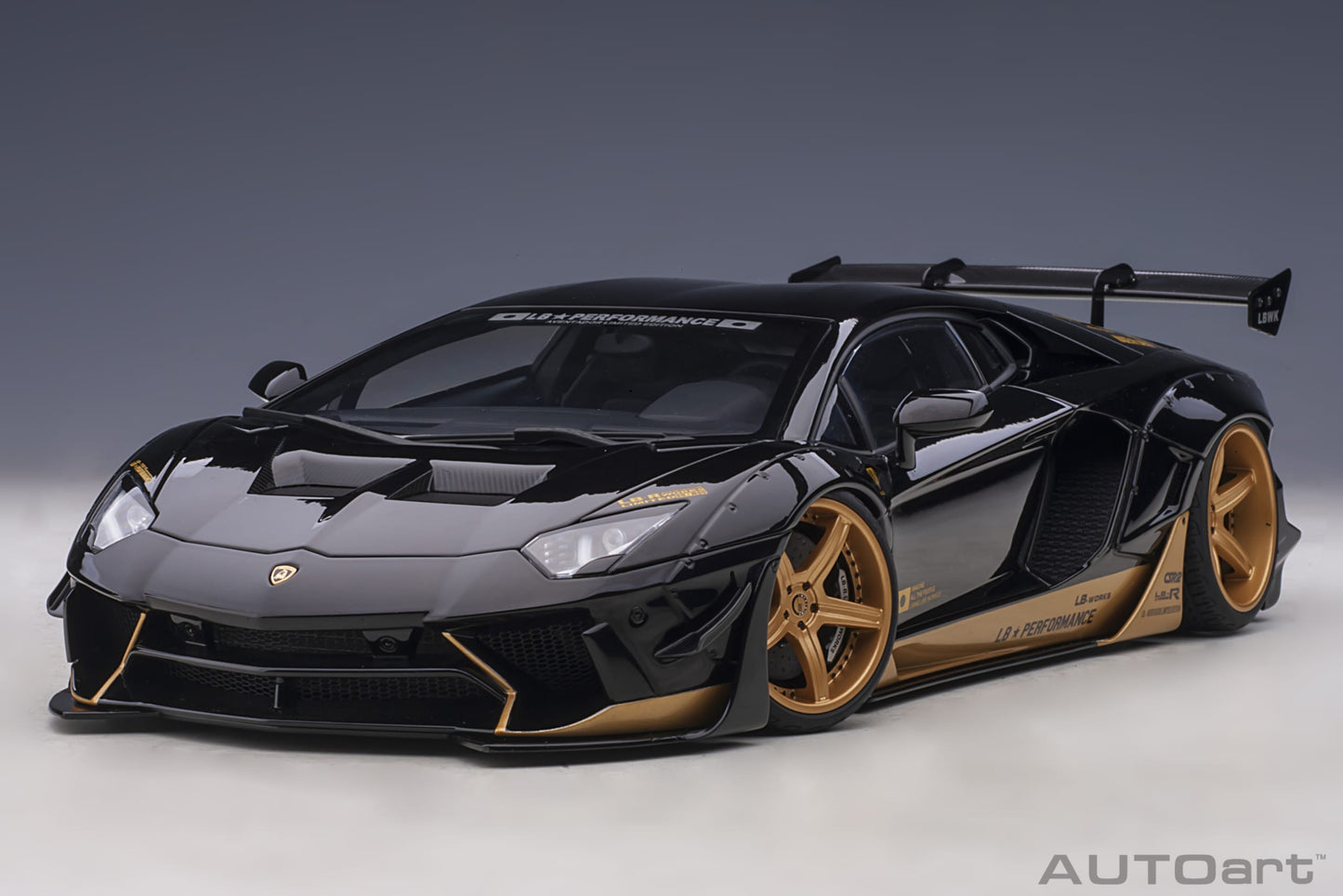 AUTOart Lamborghini Aventador Liberty Walk LB-Works, Limited Edition, Black w/ Gold 1:18