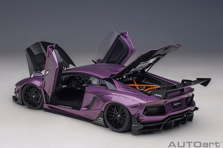 AUTOart Lamborghini Aventador Liberty Walk LB-Works, Limited Edition, Viola SE30 w/ Carbon Fiber Hood 1:18