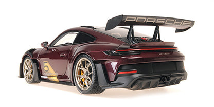 Minichamps 2023 Porsche 911 992 GT3 RS w/ Weissach Pkg Purple Metallic w/ Gold Wheels 1:18