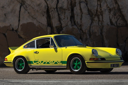 AUTOart Porsche 911 Carrera 2.7 RS Light Yellow w/ Green Deco and Wheels 1:18