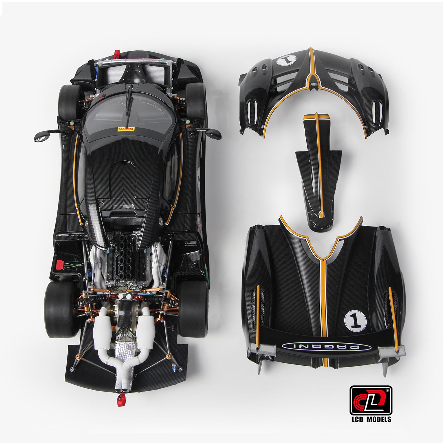 LCD Pagani Huayra R Pearl Black Carbon 1:18