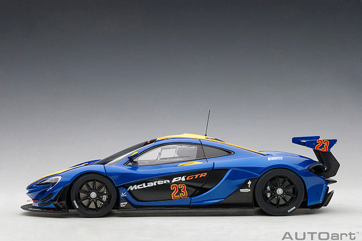 AUTOart 2013 Mclaren P1 GTR Blue Metallic w/ Yellow Stripes 1:18