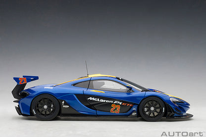 AUTOart 2013 Mclaren P1 GTR Blue Metallic w/ Yellow Stripes 1:18