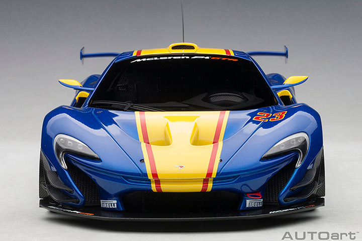 AUTOart 2013 Mclaren P1 GTR Blue Metallic w/ Yellow Stripes 1:18