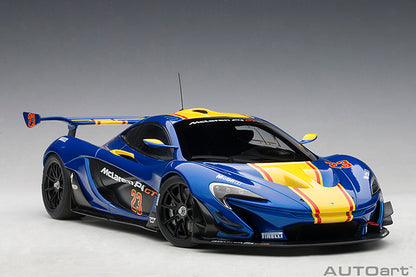 AUTOart 2013 Mclaren P1 GTR Blue Metallic w/ Yellow Stripes 1:18