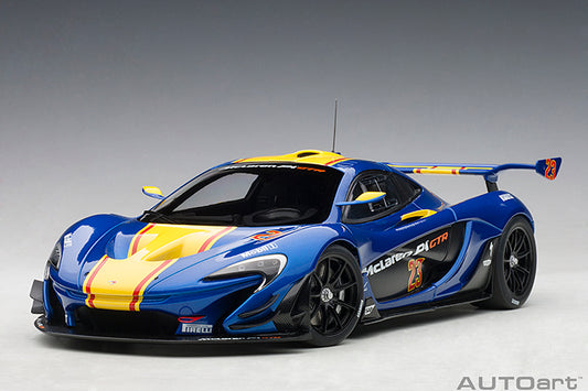 AUTOart 2013 Mclaren P1 GTR Blue Metallic w/ Yellow Stripes 1:18