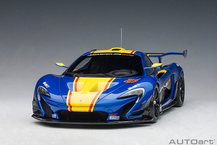 AUTOart 2013 Mclaren P1 GTR Blue Metallic w/ Yellow Stripes 1:18