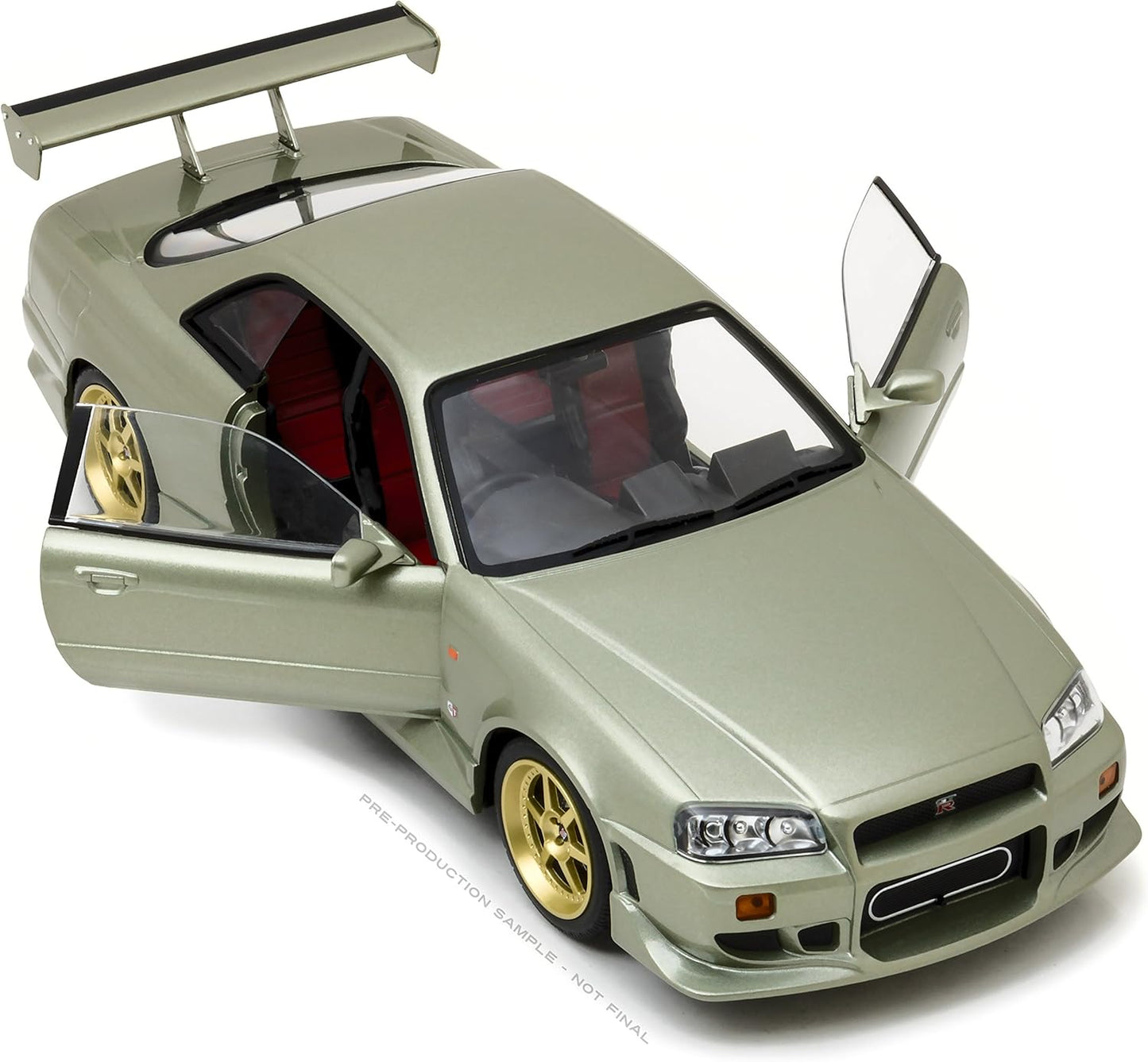 Greenlight 1999 Nissan Skyline GT-R (R34) Millennium Jade Green w/  Gold Wheels 1:18