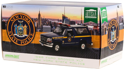 Greenlight 1996 Ford Bronco XLT New York State Trooper Police Truck Blue 1:18