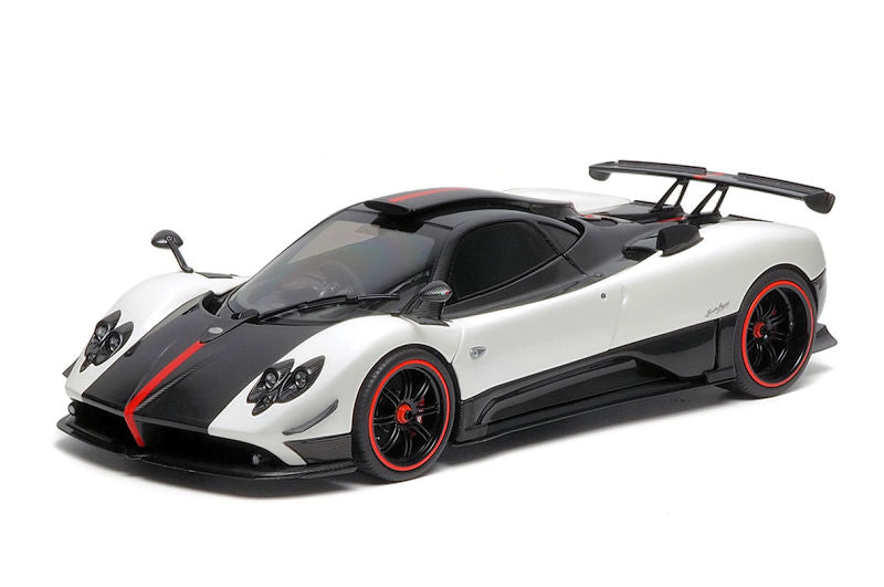 Almost-Real 2009 Pagani Zonda Cinque Coupe RHD Bianco Benny White & Carbon w/ Red Accents 1:18