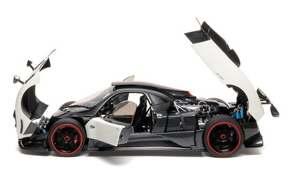 Almost-Real 2009 Pagani Zonda Cinque Coupe RHD Bianco Benny White & Carbon w/ Red Accents 1:18