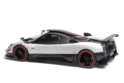 Almost-Real 2009 Pagani Zonda Cinque Coupe RHD Bianco Benny White & Carbon w/ Red Accents 1:18