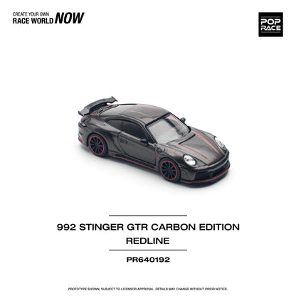 Pop Race Porsche 911 992 Stinger GTR Carbon Edition Redline 1:64