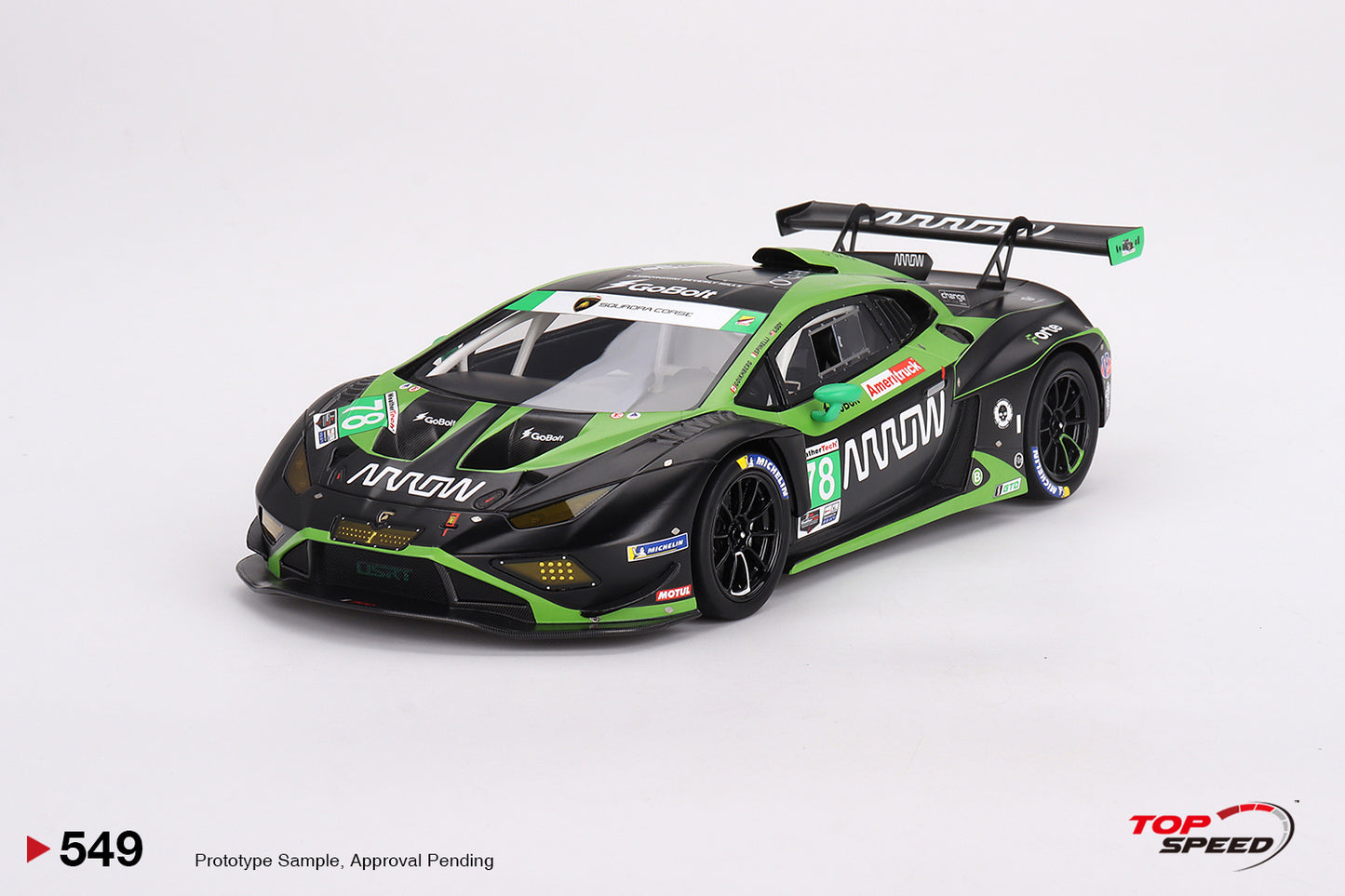 Topspeed Lamborghini Huracan GT3 EVO2 #78 Forte Racing IMSA 2023 Daytona 24hrs Green 1:18