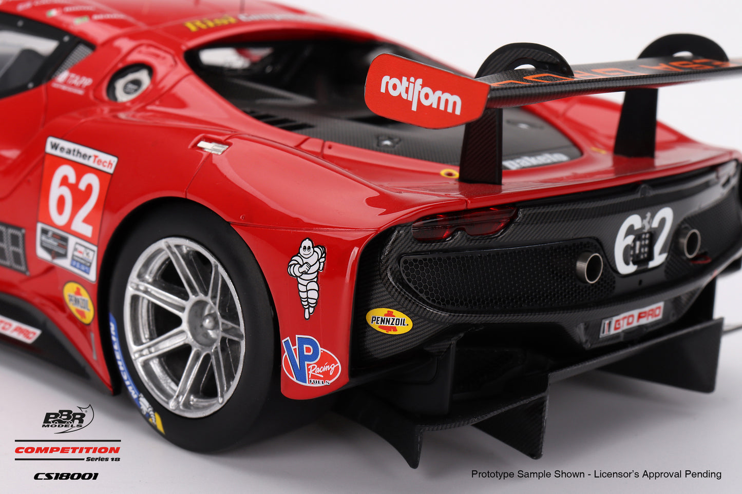 BBR Ferrari 296 GT3 Risi Competizione #62 2023 IMSA Daytona 24 Hrs Red 1:18