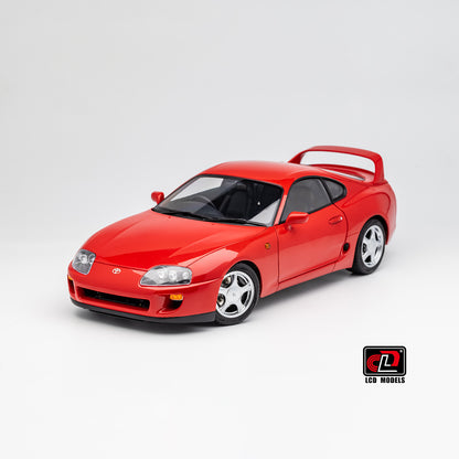 LCD Toyota Supra A80 (Red color) *Comes with a lift!!* 1:18