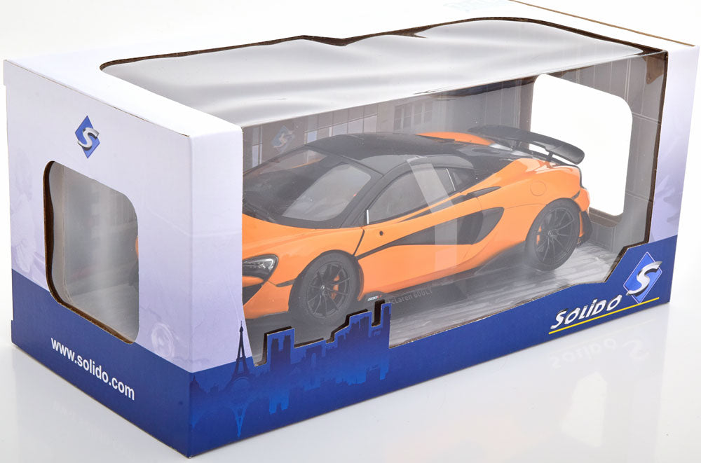 Solido 2018 Mclaren 600LT Coupe Papaya Orange w/ Black Accents 1:18