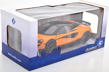 Solido 2018 Mclaren 600LT Coupe Papaya Orange w/ Black Accents 1:18