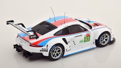 Ixo 2018 Porsche 911 991.2 GT3 RSR No.93 Team Flat-6 Porsche GT 24hr Le Mans 2019 White 1:18