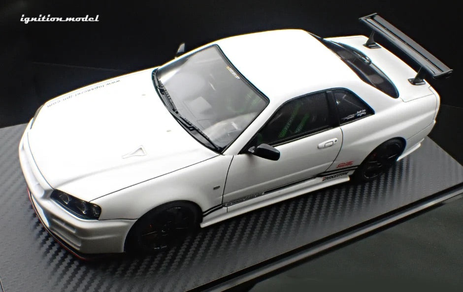 Ignition-Model Nissan Skyline GT-R R34 (BNR34) Top Secret 34GT-R RHD White 1:18