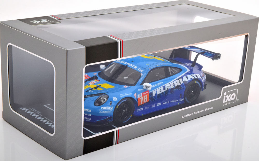 Ixo 2018 Porsche 911 991.2 GT3 RSR No.78 24hr Le Mans 2020 Blue 1:18