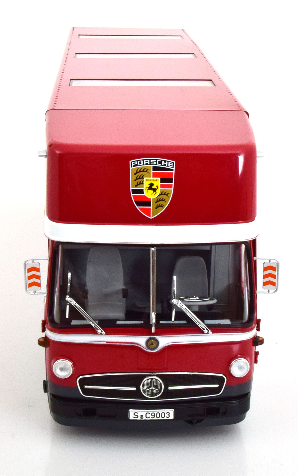 CMR Mercedes O317 Porsche Race Car Transporter Red 1:18