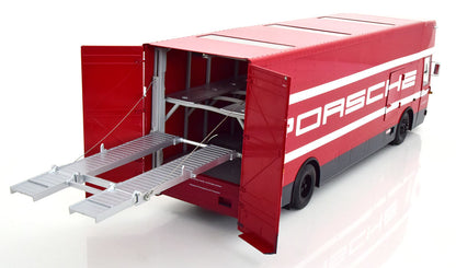 CMR Mercedes O317 Porsche Race Car Transporter Red 1:18